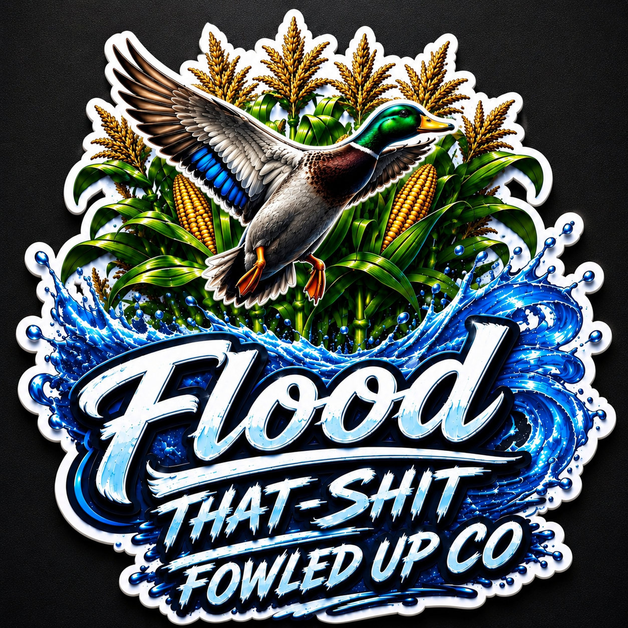 Flood that shit corn decal